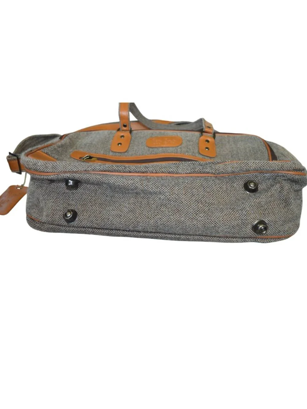 Vintage Pierre Cardin English Tweed Leather Travel Carry On Bag Gentlemancore